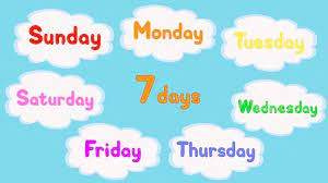 Learn the 7 days of a week