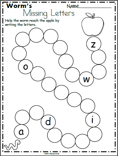 Small letter a to p fill in the blanks